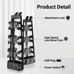 Cooling Fan for PlayStation 5 - High-Speed, Quiet External Cooling Fan for PlayStation 5 with Blue LED Lighting - 3 Fans, Cooling Accessories for PlayStation 5 Disc Edition, Compatible with PlayStation 5 Digital Edition - Black - Image 6