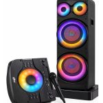 ZERO ZR 10990 SD Party Speaker, Dual 12-Inch Woofer, 80W RMS, Bluetooth,Rechargeable, Black