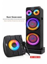 ZERO ZR 10990 SD Party Speaker, Dual 12-Inch Woofer, 80W RMS, Bluetooth,Rechargeable, Black - Image 3