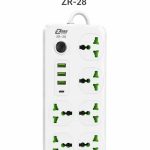 ZR-28 Multi Plug Power Strip with 6 Universal Outlets, USB & Type-C Ports, 2000W, 2 Meter Cable