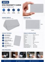 10 RFID cards for access control, EM4100 125 kHz PVC – grey - Image 2