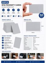 50 proximity access control cards, RFID technology – grey - Image 2