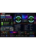 ZR15000 Rechargeable Bluetooth Home Theater Sound System with 2 Speakers - Black - Image 3