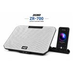 ZR700 Laptop Cooling Stand with Dual Fans & Adjustable Phone Holder - White/Black