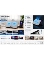 ZR700 Laptop Cooling Stand with Dual Fans & Adjustable Phone Holder - White/Black - Image 3