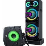 ZERO ZR 10970 SD Party Speaker, 80W RMS, dual 12-inch subwoofers, Bluetooth, LED lights, rechargeable