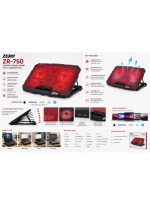 ZR750 Laptop Cooling Stand with 4 Adjustable Fans - Red/Black - Image 3